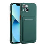 Flexible TPU Phone Back Case Cover with Card Slot for iPhone 13 mini 5.4 inch