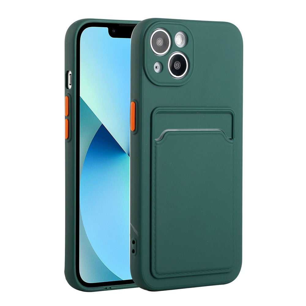 Flexible TPU Phone Back Case Cover with Card Slot for iPhone 13 mini 5.4 inch