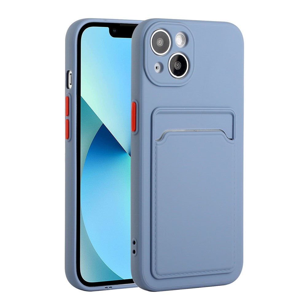 Flexible TPU Phone Back Case Cover with Card Slot for iPhone 13 mini 5.4 inch