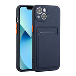Flexible TPU Phone Back Case Cover with Card Slot for iPhone 13 mini 5.4 inch