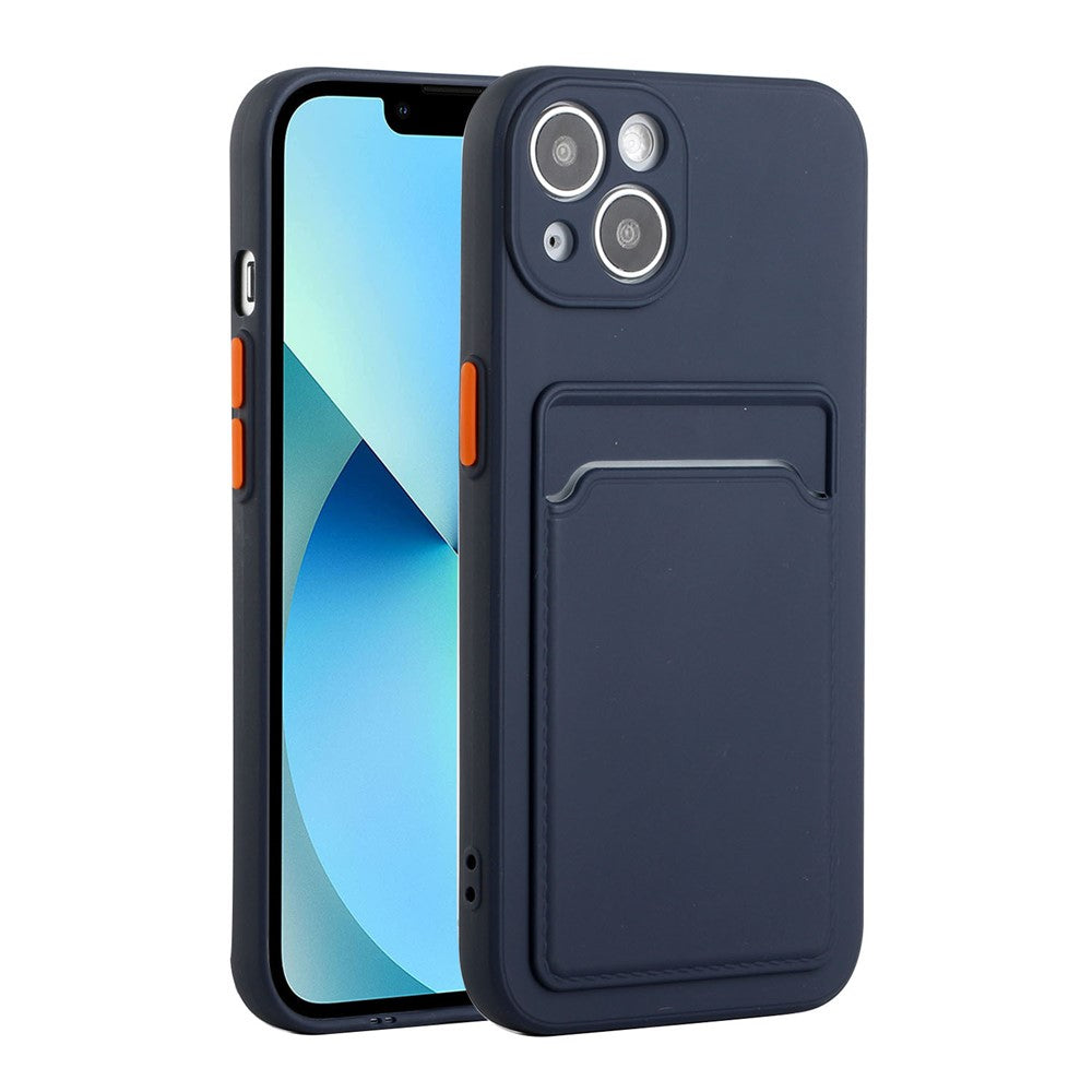 Flexible TPU Phone Back Case Cover with Card Slot for iPhone 13 mini 5.4 inch