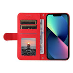 For iPhone 13 Leather Wallet Cases Skin Touch Phone Cover Stand with Strap