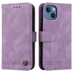 For iPhone 13 Leather Wallet Cases Skin Touch Phone Cover Stand with Strap