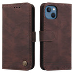 For iPhone 13 Leather Wallet Cases Skin Touch Phone Cover Stand with Strap