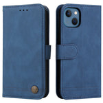 For iPhone 13 Leather Wallet Cases Skin Touch Phone Cover Stand with Strap