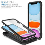 Ring Kickstand Hårdt PC-bagcover + Bløde TPU Stødabsorberende Kofangere Beskyttelsescover med Skydbart Kameralåg til iPhone 12 6.1 tommer