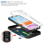Ring Kickstand PC + TPU Impact-Resistant Bumpers Armor Protective Case with Slide Camera Lens Protection for iPhone 11 6.1 inch