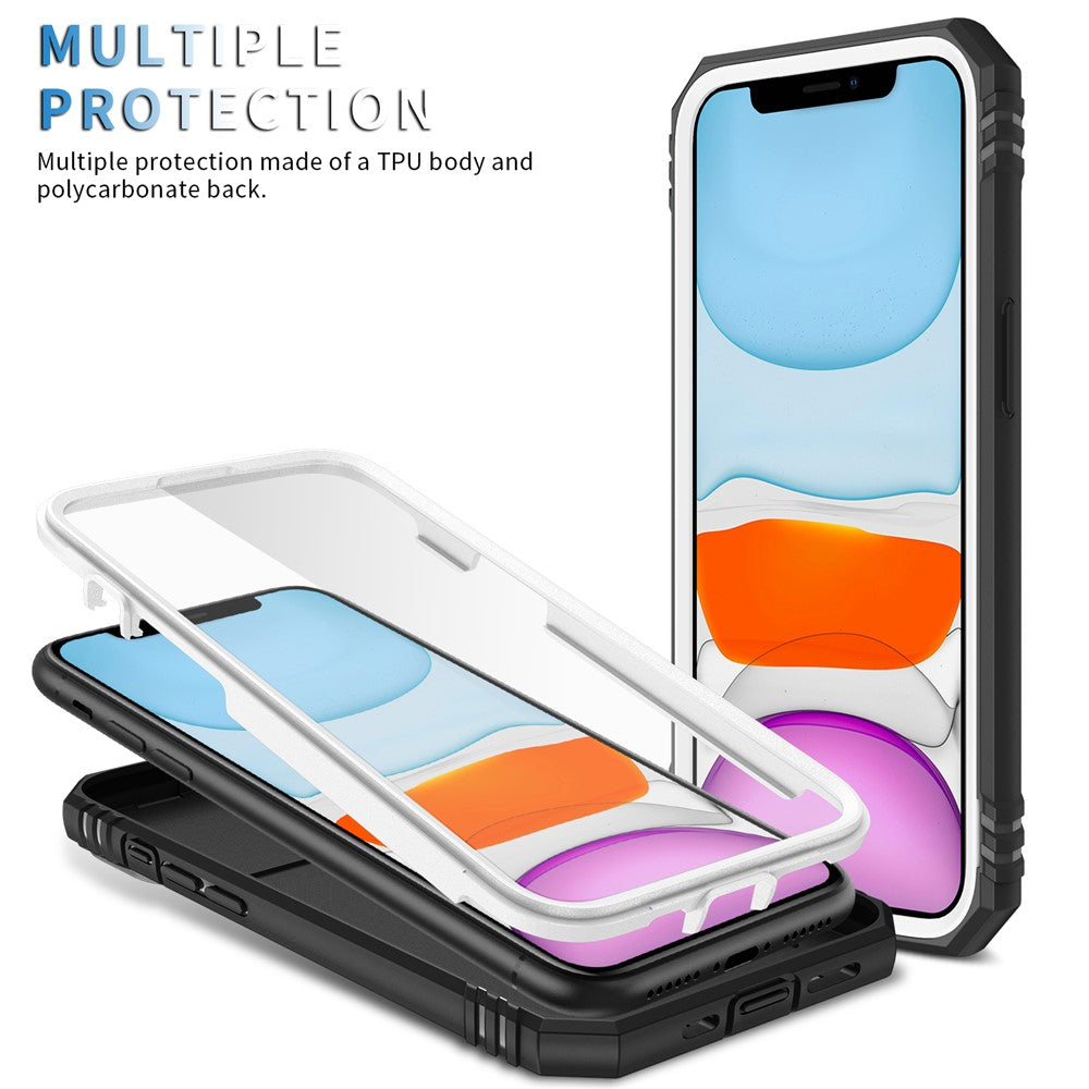 Ring Kickstand PC + TPU Impact-Resistant Bumpers Armor Protective Case with Slide Camera Lens Protection for iPhone 11 6.1 inch