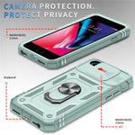 Ring Kickstand Hårdt PC-bagcover + Blødt TPU-kant Beskyttende Stødsikkert Etui med Kameracover til iPhone 6 / SE (2022)/SE (2020)/8/7