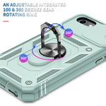 Ring Kickstand Hårdt PC-bagcover + Blødt TPU-kant Beskyttende Stødsikkert Etui med Kameracover til iPhone 6 / SE (2022)/SE (2020)/8/7