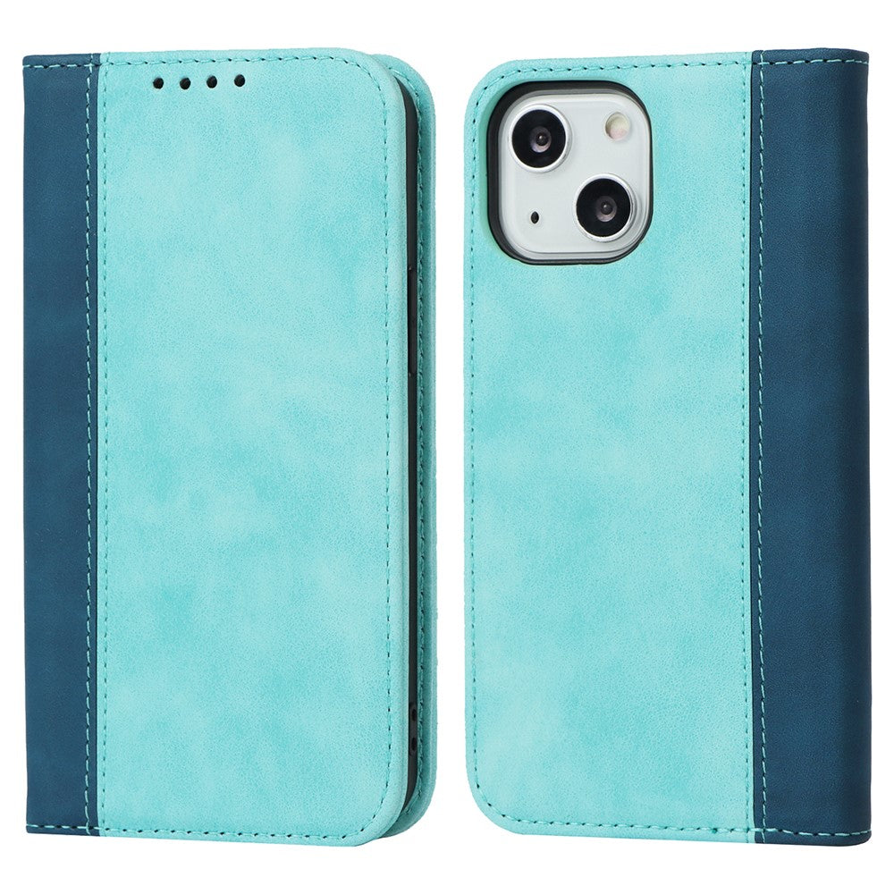 Reptåligt mobilskal Fullt skydd Självabsorberande tvåfärgad skarvningsdesign Läderplånboksfodral för iPhone 13 mini 5,4 tum