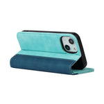 Scratch Resistant Phone Cover Full Protection Auto-absorbed Bi-color Splicing Design Leather Wallet Phone Case for iPhone 13 mini 5.4 inch