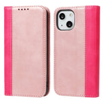 Scratch Resistant Phone Cover Full Protection Auto-absorbed Bi-color Splicing Design Leather Wallet Phone Case for iPhone 13 mini 5.4 inch