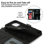 Retro Style Phone Shell Case RFID Blocking Magnetic Closure Wallet Phone Cover for iPhone 13 mini 5.4 inch