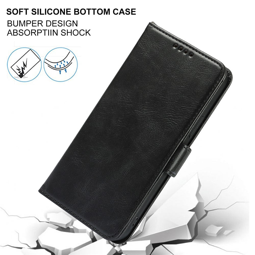 Retro Style Phone Shell Case RFID Blocking Magnetic Closure Wallet Phone Cover for iPhone 13 mini 5.4 inch