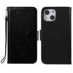 Folio Full Protection Magnetic Solid Color PU Leather Wallet Stand Flip Cover Case with Wrist Strap for iPhone 13 mini 5.4 inch