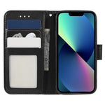 Folio Full Protection Magnetic Solid Color PU Leather Wallet Stand Flip Cover Case with Wrist Strap for iPhone 13 mini 5.4 inch