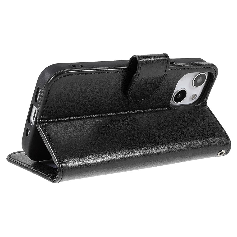 Folio Full Protection Magnetic Solid Color PU Leather Wallet Stand Flip Cover Case with Wrist Strap for iPhone 13 mini 5.4 inch