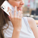 Skal med ringstativ marmormönster galvaniserat TPU-bakstycke för iPhone 11 6,1 tum