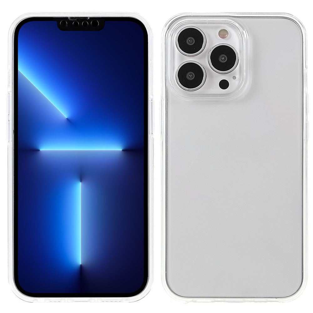 Gennemsigtigt Anti-Tab Præcis Udskæring Aftageligt 2-i-1 TPU + PET + Akryl Hybrid Telefoncover til iPhone 13 Pro 6.1 tommer