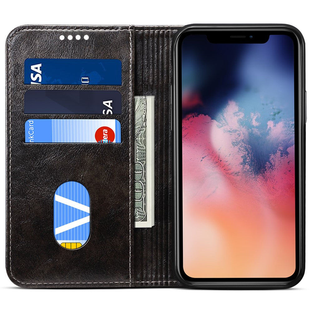 SUTENI 055-serien reptåligt fällbart mobilskal PU-läder+TPU-skal plånboksfodral stötsäkert mobilskal för iPhone 11 Pro Max 6,5 tum