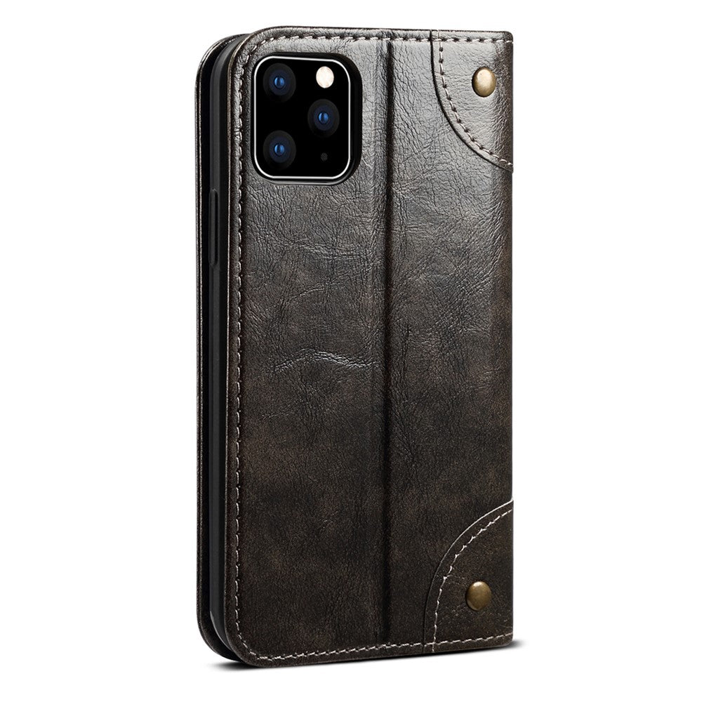 SUTENI 055 Series Shockproof Phone Shell Strong Auto Closure PU Leather+TPU Case Wallet Stand for iPhone 11 Pro 5.8 inch