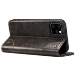 SUTENI 055 Series Shockproof Phone Shell Strong Auto Closure PU Leather+TPU Case Wallet Stand for iPhone 11 Pro 5.8 inch