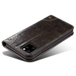 SUTENI 055 Series Shockproof Phone Shell Strong Auto Closure PU Leather+TPU Case Wallet Stand for iPhone 11 Pro 5.8 inch