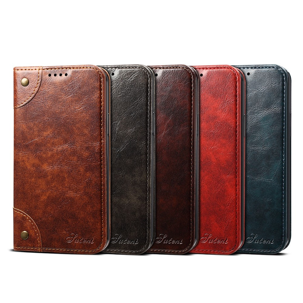 SUTENI 055 Series Shockproof Phone Shell Strong Auto Closure PU Leather+TPU Case Wallet Stand for iPhone 11 Pro 5.8 inch