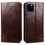 SUTENI 055 Series Shockproof Phone Shell Strong Auto Closure PU Leather+TPU Case Wallet Stand for iPhone 11 Pro 5.8 inch