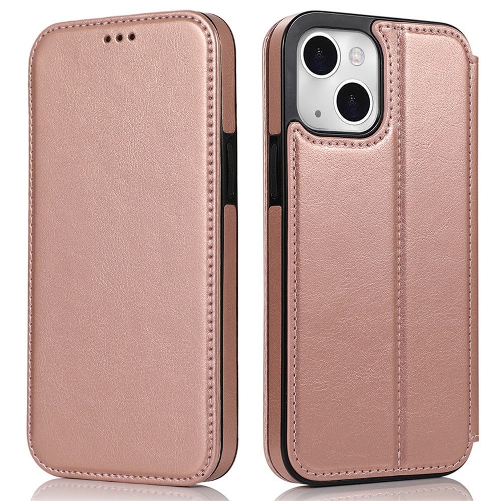Jazz Series Selvsugende Magnetisk Lukning Stander Læder Telefoncover med Kortpladser til iPhone 13 mini 5.4 tommer