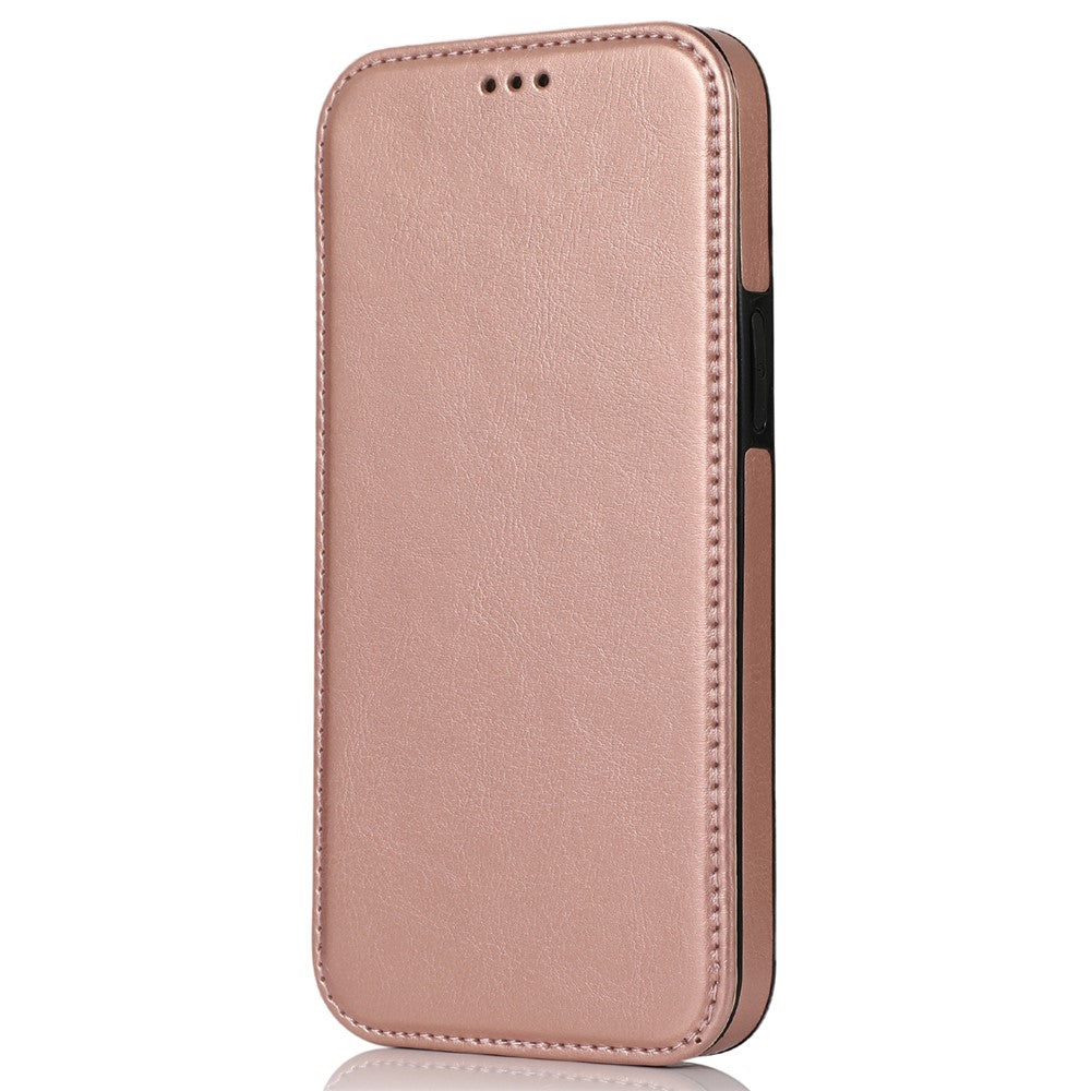 Jazz Series Auto-absorbed Magnetic Closure Stand Leather Phone Cover Shell with Card Slots for iPhone 13 mini 5.4 inch