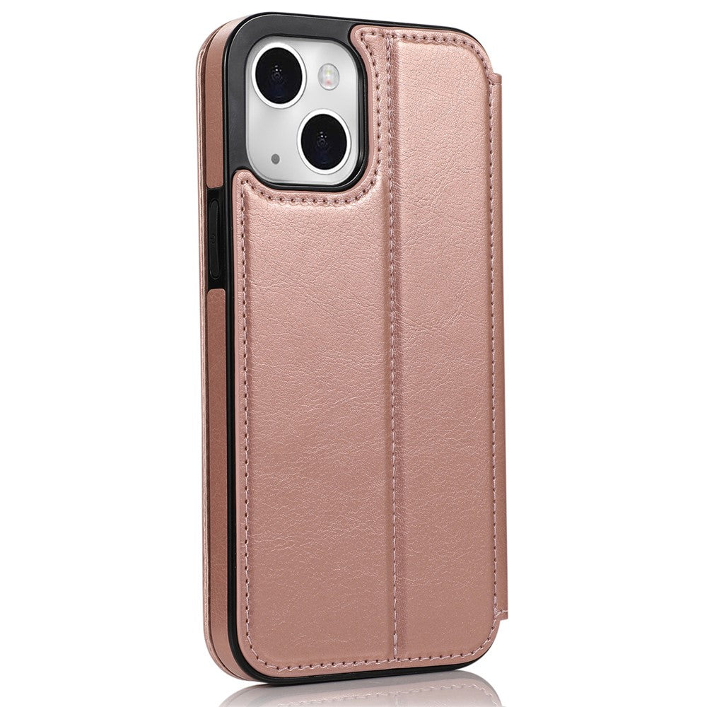 Jazz Series Auto-absorbed Magnetic Closure Stand Leather Phone Cover Shell with Card Slots for iPhone 13 mini 5.4 inch