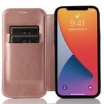 Jazz Series Auto-absorbed Magnetic Closure Stand Leather Phone Cover Shell with Card Slots for iPhone 13 mini 5.4 inch