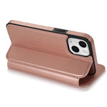 Jazz Series Auto-absorbed Magnetic Closure Stand Leather Phone Cover Shell with Card Slots for iPhone 13 mini 5.4 inch