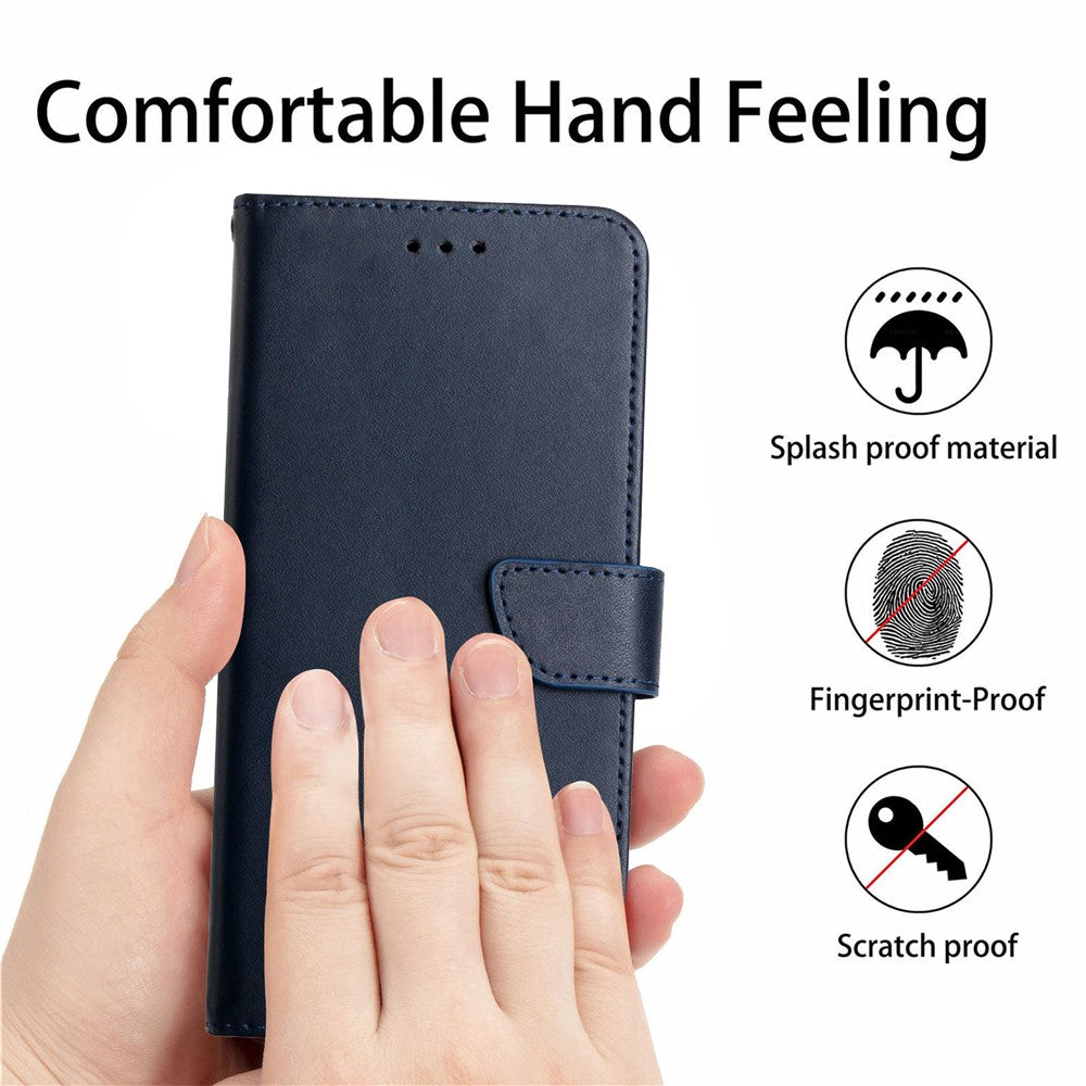 Nappa Texture Solid Color Cover Wallet Genuine Leather Phone Case Shell with Stand for iPhone 13 Pro 6.1 inch