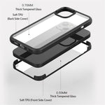 Ridsefast Dobbeltsidet Hærdet Glas+TPU Kant Telefoncover Telefonbeskyttelse til iPhone 13 6.1 tommer