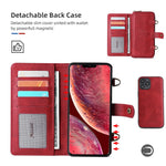 MEGSHI 020-serien multifunktionell magnetisk avtagbar axelväska stötsäker plånboksfodral i PU-läder och TPU för iPhone 12 Pro Max 6,7 tum