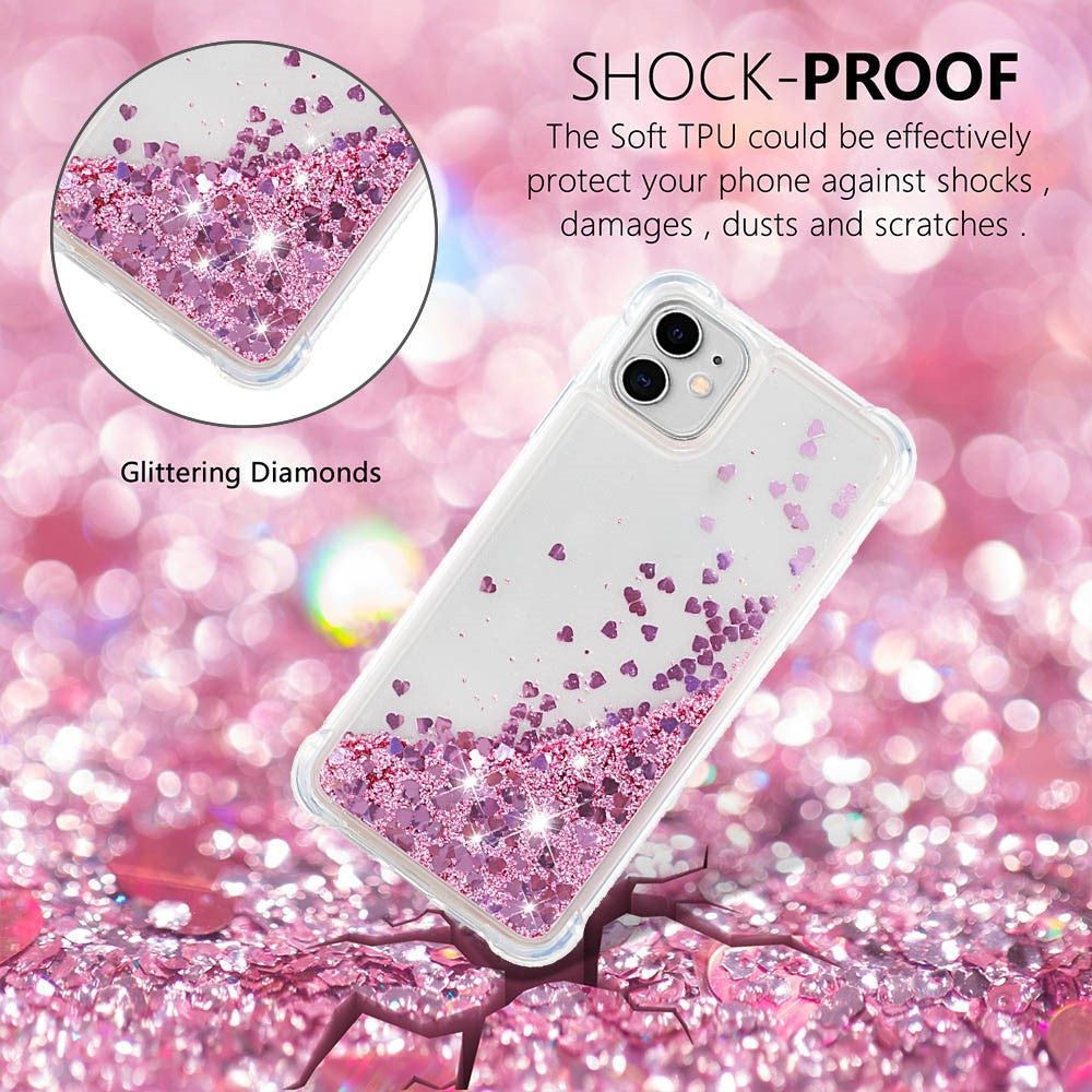 Reinforced Corner Anti-fall Quicksand Glitter TPU Protective Phone Case Shell for iPhone 11 6.1 inch