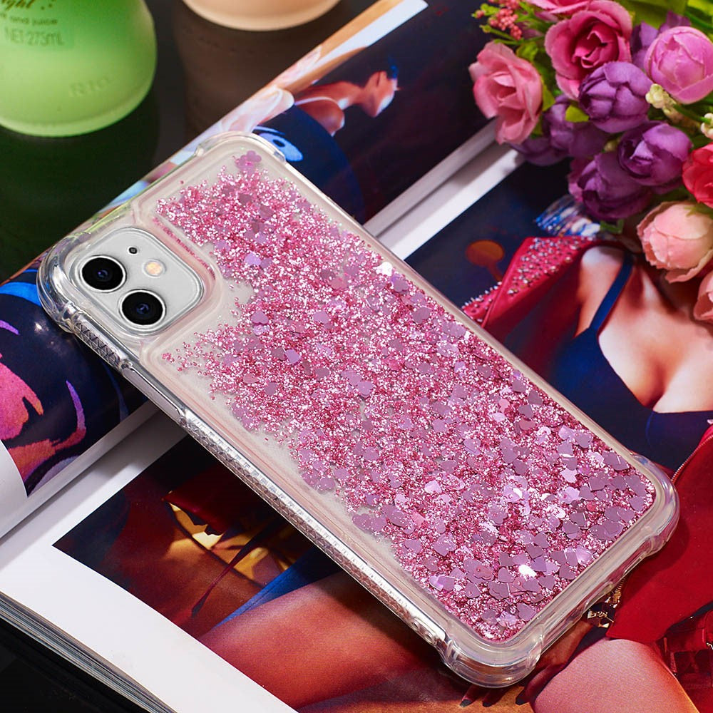 Reinforced Corner Anti-fall Quicksand Glitter TPU Protective Phone Case Shell for iPhone 11 6.1 inch