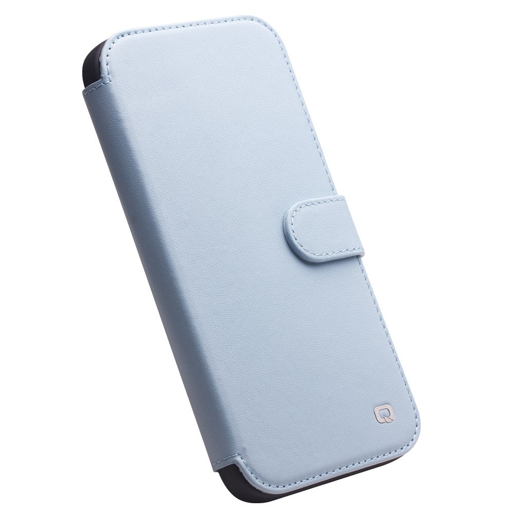 QIALINO Genuine Cowhide Leather Wallet Protective Phone Case Cover for iPhone 13 mini 5.4 inch