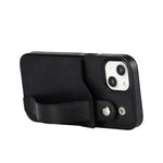 Hand Strap Kickstand Card Slot Design RFID Blocking Function PU Leather Coated TPU Phone Case for iPhone 13 mini 5.4 inch
