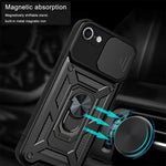 Kameraskydedæksel Ringholder Kickstand Design PC + TPU Drop-proof Telefoncover til iPhone SE (2022)/SE (2020)/8/7