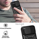 Kameraskydedæksel Ringholder Kickstand Design PC + TPU Drop-proof Telefoncover til iPhone SE (2022)/SE (2020)/8/7