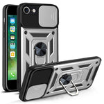 Kameraskydedæksel Ringholder Kickstand Design PC + TPU Drop-proof Telefoncover til iPhone SE (2022)/SE (2020)/8/7