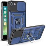 Kameraskydedæksel Ringholder Kickstand Design PC + TPU Drop-proof Telefoncover til iPhone SE (2022)/SE (2020)/8/7