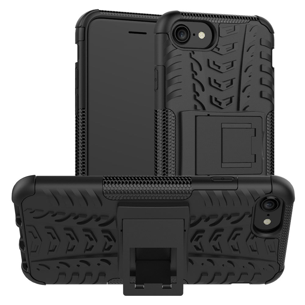 Til iPhone SE (2020)/SE (2022)/8/7 4,7 tommer Cool Tyre PC + TPU Hybridcover med støttefod
