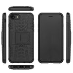 Til iPhone SE (2020)/SE (2022)/8/7 4,7 tommer Cool Tyre PC + TPU Hybridcover med støttefod