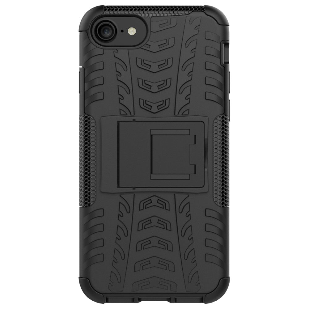 Til iPhone SE (2020)/SE (2022)/8/7 4,7 tommer Cool Tyre PC + TPU Hybridcover med støttefod