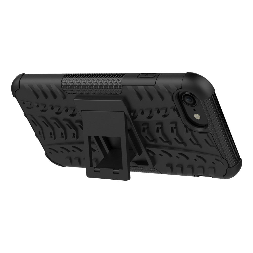 Til iPhone SE (2020)/SE (2022)/8/7 4,7 tommer Cool Tyre PC + TPU Hybridcover med støttefod